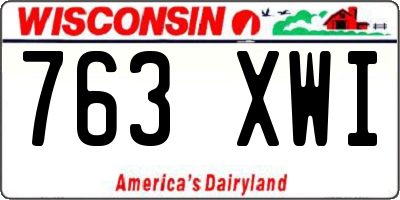 WI license plate 763XWI