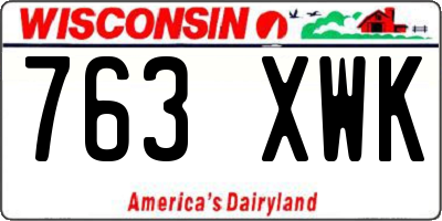 WI license plate 763XWK