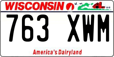 WI license plate 763XWM