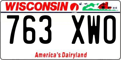 WI license plate 763XWO