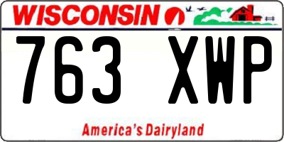 WI license plate 763XWP