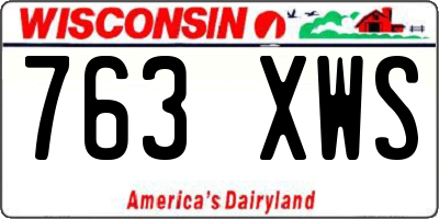 WI license plate 763XWS