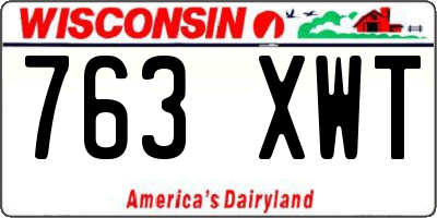 WI license plate 763XWT