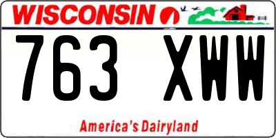 WI license plate 763XWW