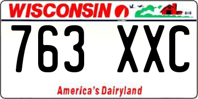 WI license plate 763XXC