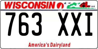 WI license plate 763XXI