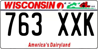 WI license plate 763XXK