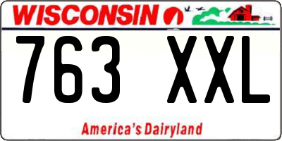 WI license plate 763XXL