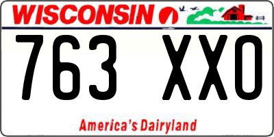WI license plate 763XXO