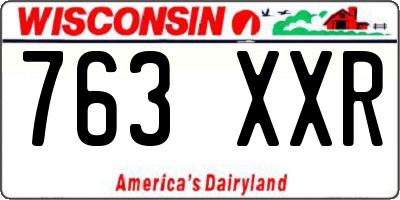 WI license plate 763XXR