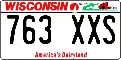 WI license plate 763XXS