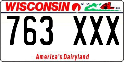 WI license plate 763XXX