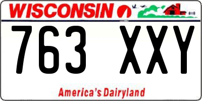 WI license plate 763XXY