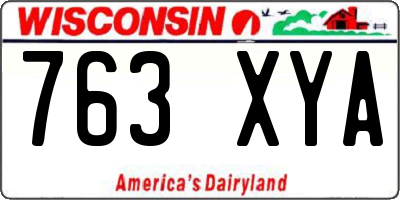WI license plate 763XYA