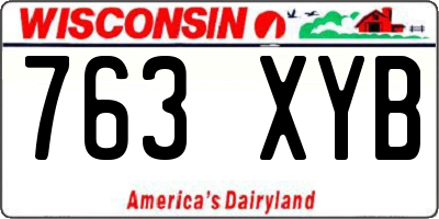 WI license plate 763XYB