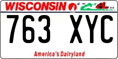 WI license plate 763XYC