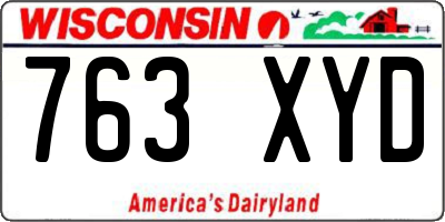 WI license plate 763XYD