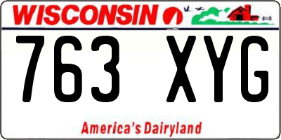 WI license plate 763XYG