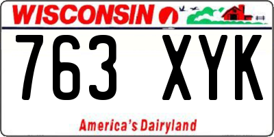 WI license plate 763XYK