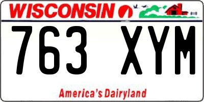 WI license plate 763XYM