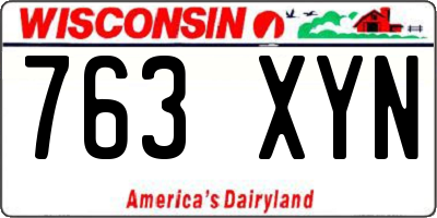 WI license plate 763XYN