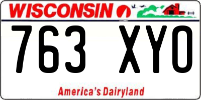 WI license plate 763XYO