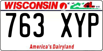 WI license plate 763XYP