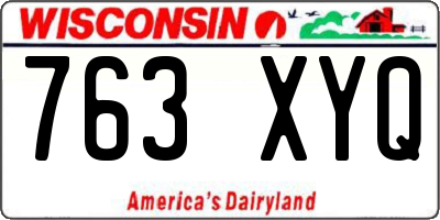 WI license plate 763XYQ