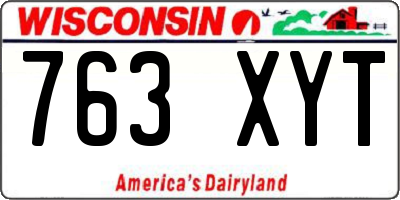 WI license plate 763XYT