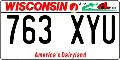 WI license plate 763XYU