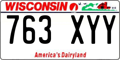 WI license plate 763XYY