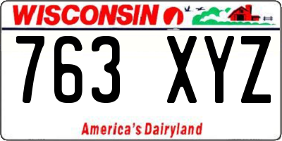 WI license plate 763XYZ