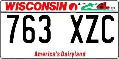 WI license plate 763XZC