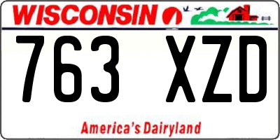 WI license plate 763XZD