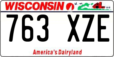 WI license plate 763XZE