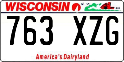 WI license plate 763XZG