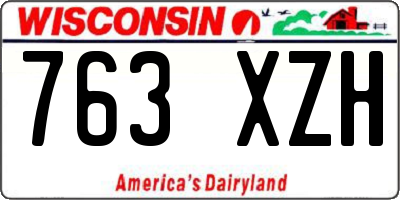 WI license plate 763XZH