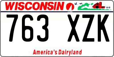 WI license plate 763XZK