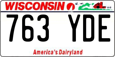 WI license plate 763YDE