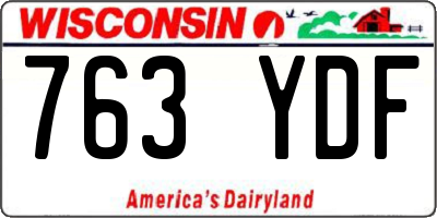 WI license plate 763YDF