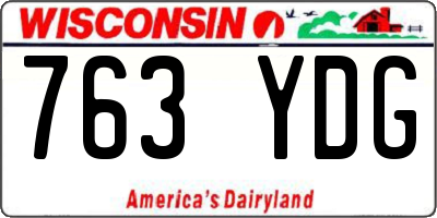 WI license plate 763YDG