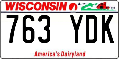 WI license plate 763YDK