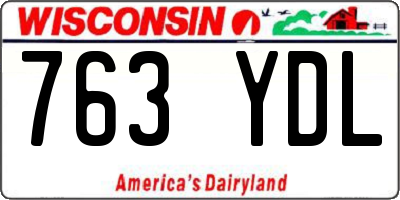 WI license plate 763YDL