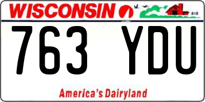 WI license plate 763YDU