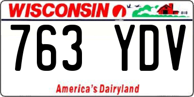 WI license plate 763YDV