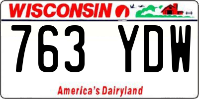 WI license plate 763YDW