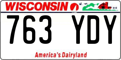 WI license plate 763YDY