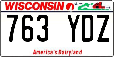 WI license plate 763YDZ