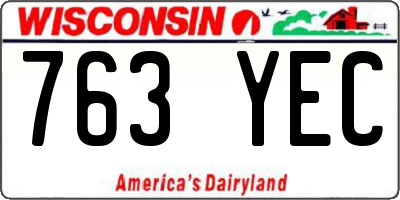 WI license plate 763YEC