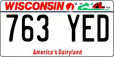 WI license plate 763YED